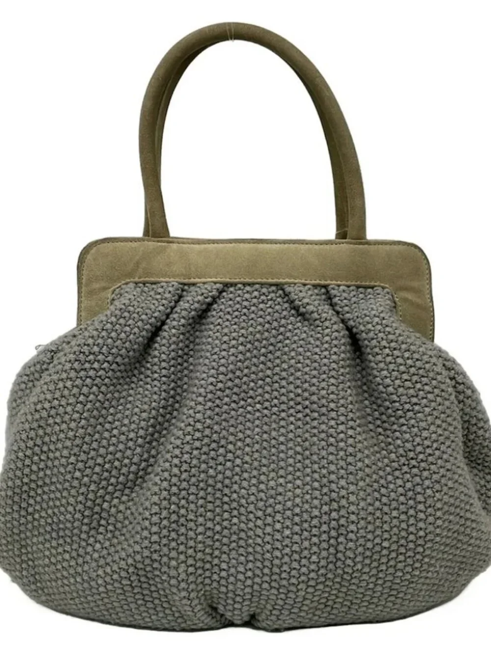 FABIANA FILIPPI Gray Gray Beige Wool Suede Handbag
